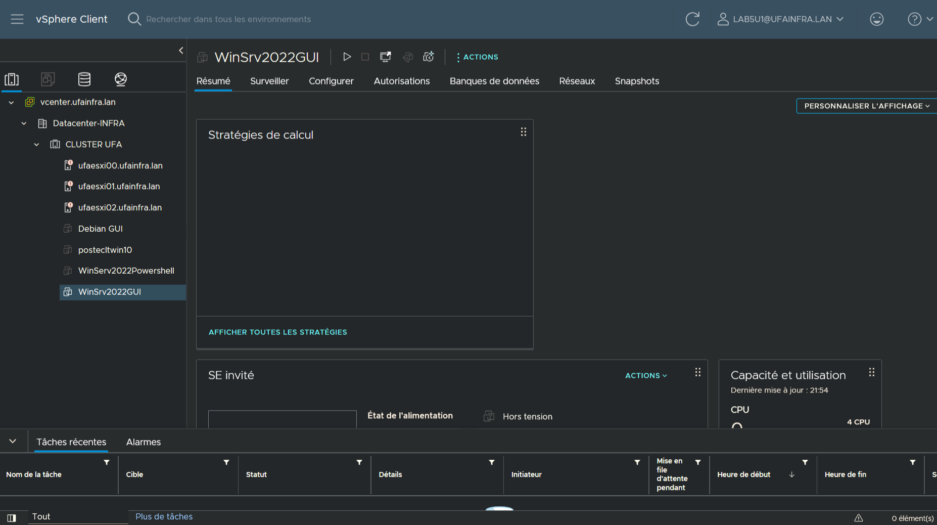Création de machines virtuelles et environnements de test - capture 1